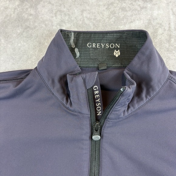Greyson Tate Pullover Mens Medium Blue Purple 1/4 Zip Performance Golf Mock Neck - Picture 2 of 11